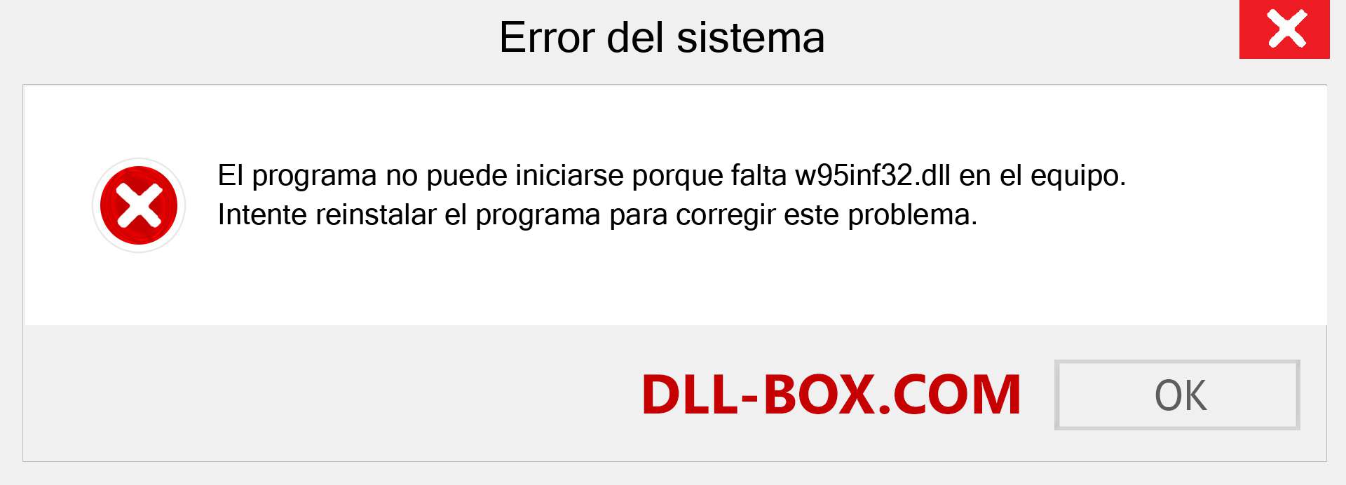 ¿Falta el archivo w95inf32.dll ?. Descargar para Windows 7, 8, 10 - Corregir w95inf32 dll Missing Error en Windows, fotos, imágenes